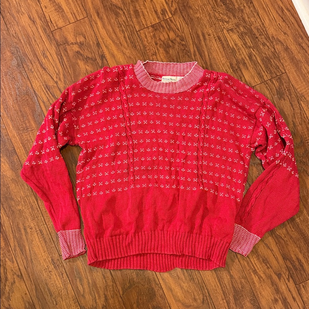 Vintage 100% Cotton Cable Knit Sweater Size L